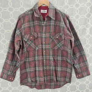 Vintage Sears Roebuck and Co Wool Button Down Long sleeve Plaid Men's Shirt M